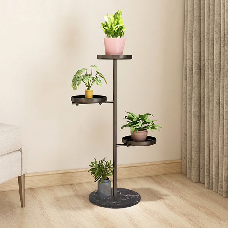 3 Tier Black Round Plant Stand Flowerpot Tray Display Living Room Balcony Metal Decorative Shelf