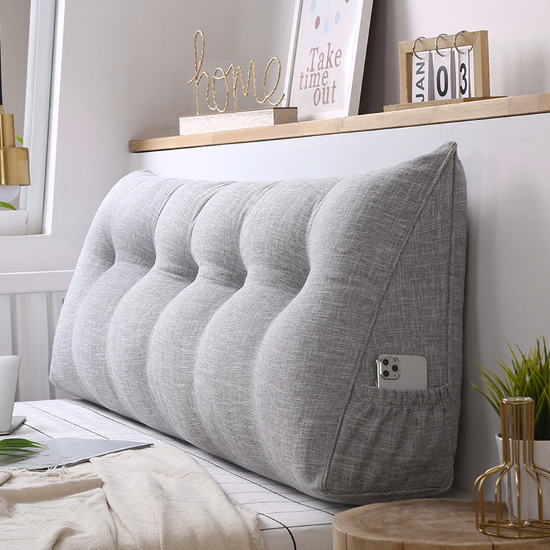 100cm Silver Triangular Wedge Bed Pillow Headboard Backrest Bedside Tatami Cushion Home Decor