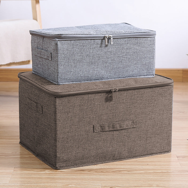 2X Coffee Large Portable Double Zipper Storage Box Moisture Proof Clothes Basket Foldable Home Organiser