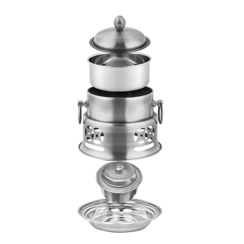 Stainless Steel Mini Asian Buffet Hot Pot Single Person Shabu Alcohol Stove Burner with Lid