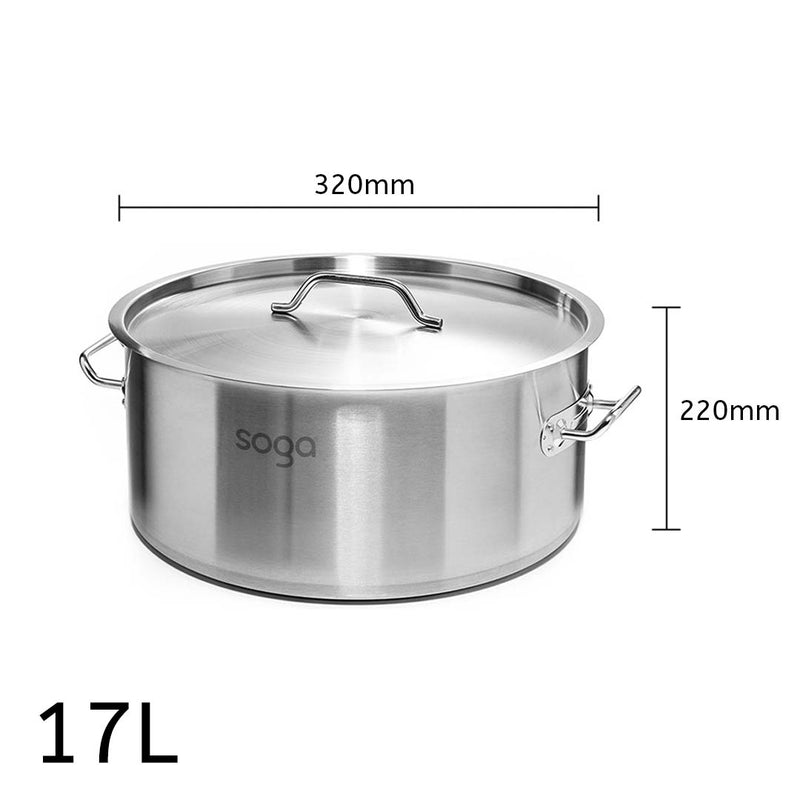 Dual Burners Cooktop Stove, 21L and 17L Stainless Steel Stockpot Top Grade Stock Pot