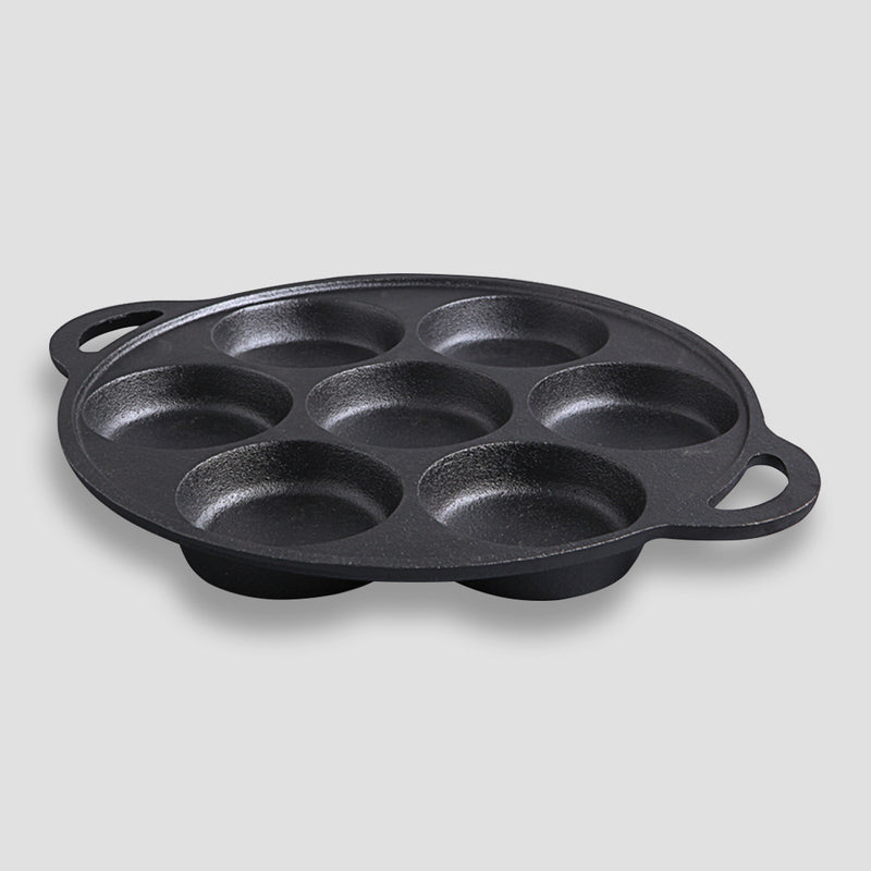 31.5cm Cast Iron Takoyaki Fry Pan Octopus Balls Maker 7 Hole Cavities Grill Mold