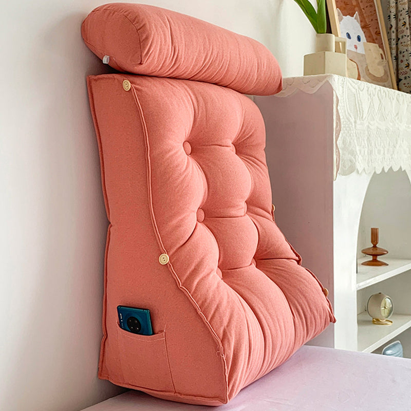 2X 45cm Peach Triangular Wedge Lumbar Pillow Headboard Backrest Sofa Bed Cushion Home Decor