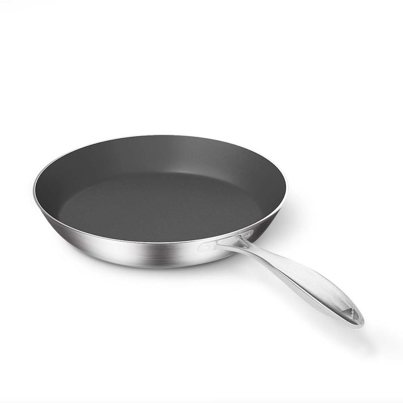 Stainless Steel Fry Pan 26cm 34cm Frying Pan Skillet Induction Non Stick Interior FryPan