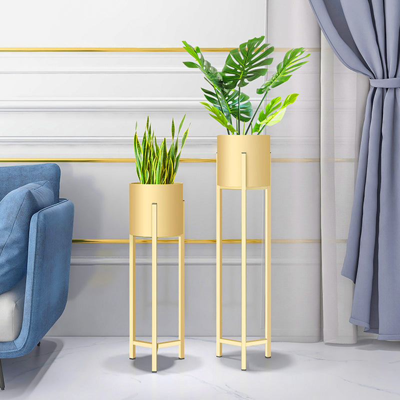 60cm Gold Metal Plant Stand with Flower Pot Holder Corner Shelving Rack Indoor Display