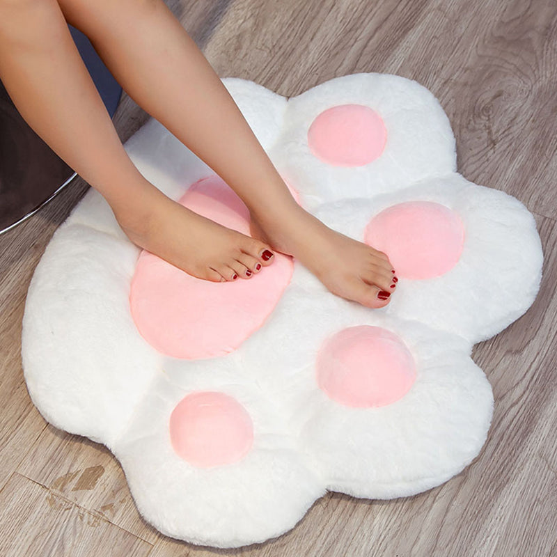 70cm White Paw Shape Cushion Warm Lazy Sofa Decorative Pillow Backseat Plush Mat Home Decor