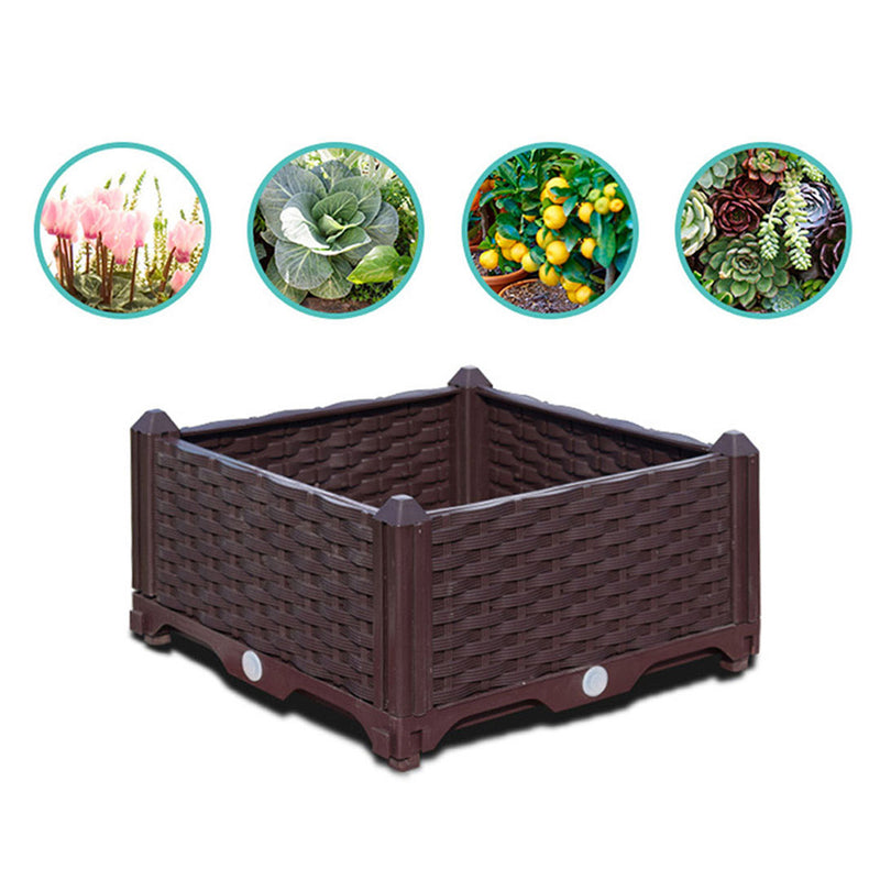 40cm Raised Planter Box Vegetable Herb Flower Outdoor Plastic Plants Garden Bed