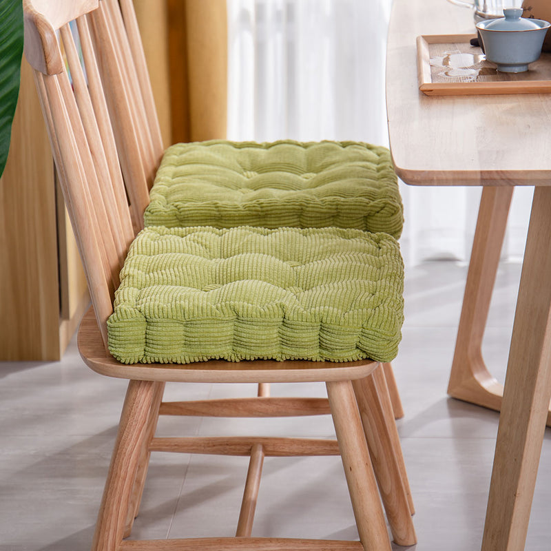 2X Green Square Cushion Soft Leaning Plush Backrest Throw Seat Pillow Home Office Sofa Decor