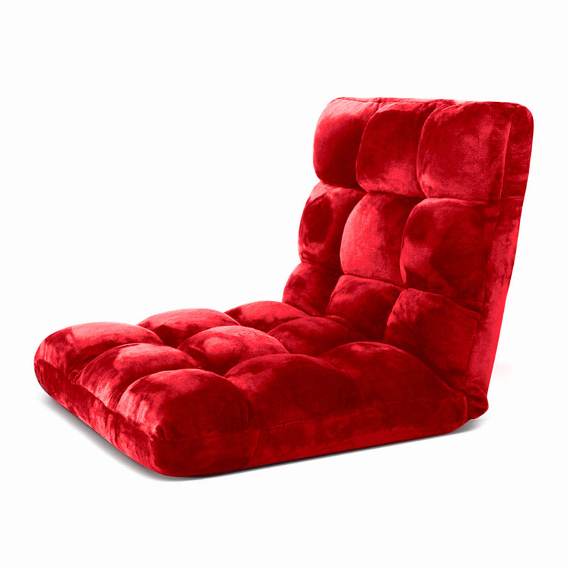 Floor Recliner Folding Lounge Sofa Futon Couch Folding Chair Cushion Red