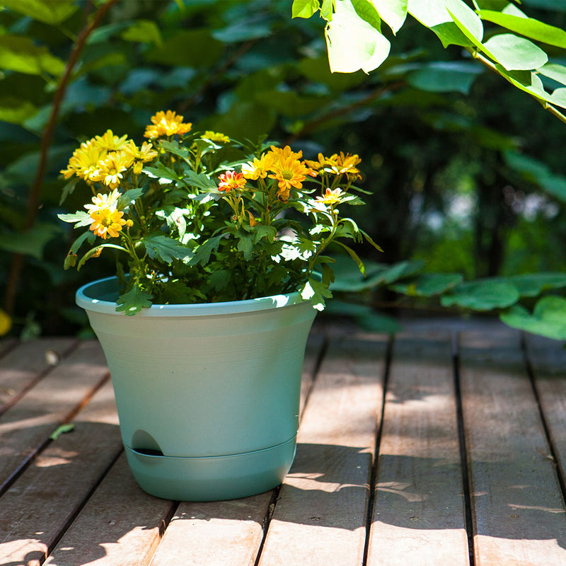 20cm Blue Plastic Plant Pot Self Watering Planter Flower Bonsai Indoor Outdoor Garden Decor Set of 2