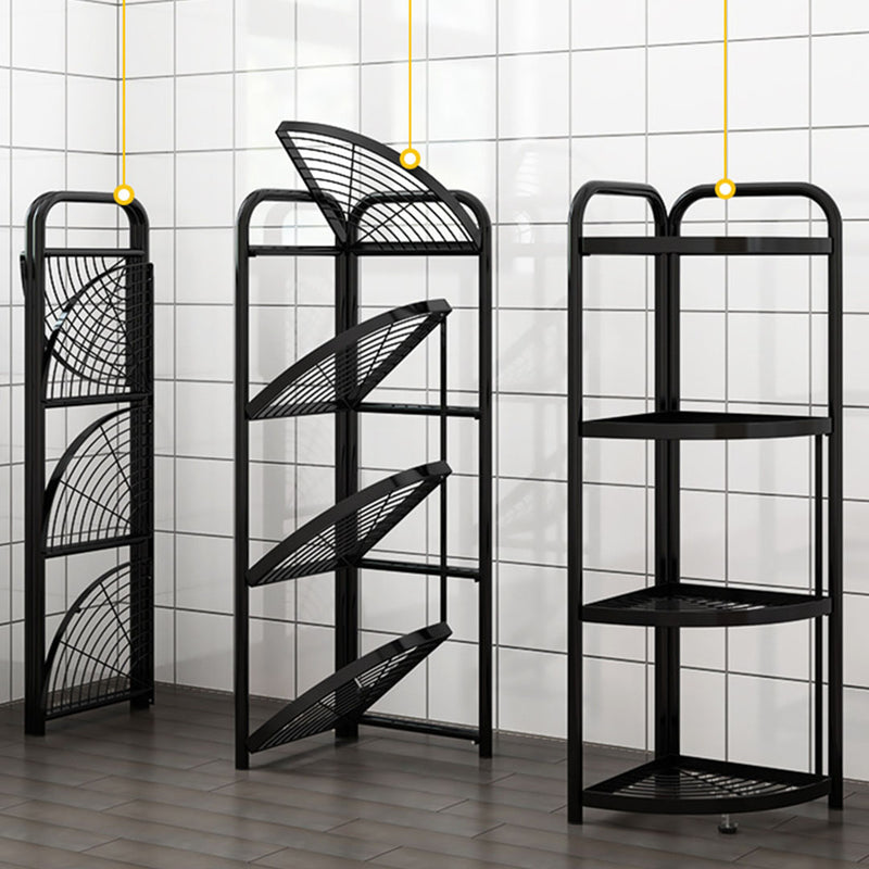 4 Tier Steel Triangular  Corner Stand Multi-Functional Shelves Portable Storage Organizer