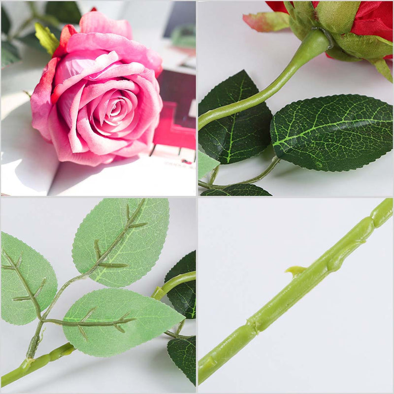 20pcs Artificial Silk Flower Fake Rose Bouquet Table Decor Pink