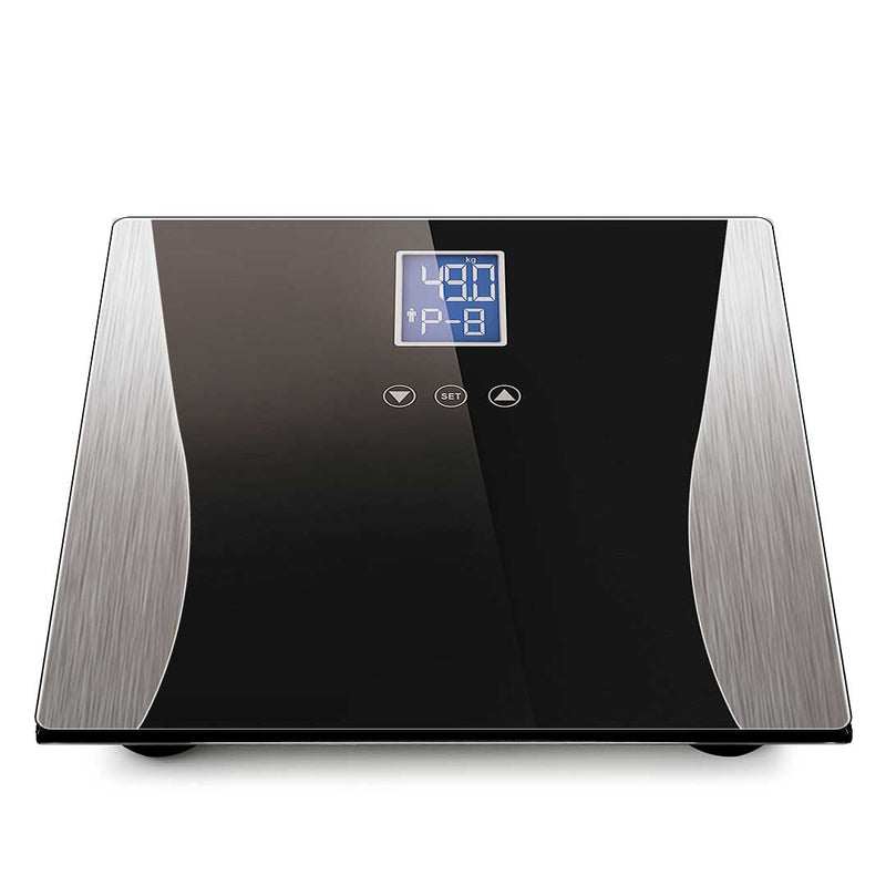 Wireless Digital Body Fat LCD Bathroom Weighing Scale Electronic Weight Tracker Black
