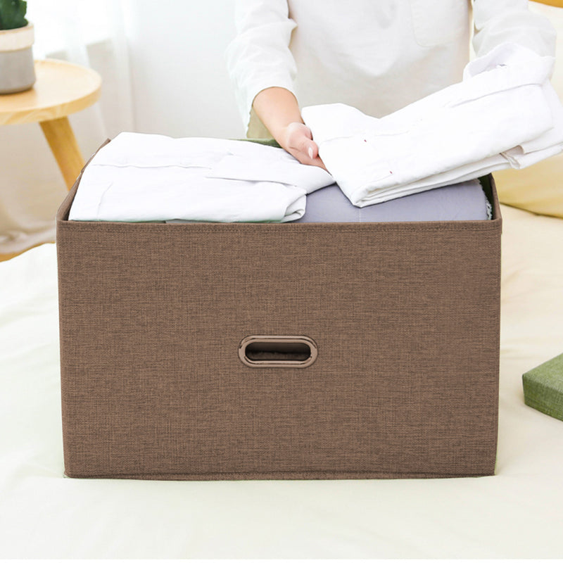 2X Coffee Super Large Foldable Canvas Storage Box Cube Clothes Basket Organiser Home Decorative Box