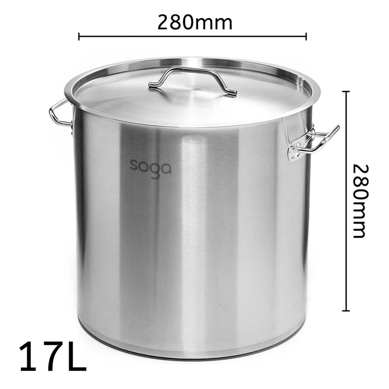 Stock Pot 17L Top Grade Thick Stainless Steel Stockpot 18/10