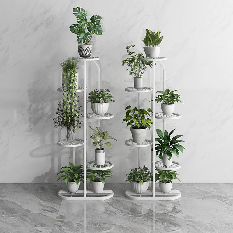 2X 6 Tier 7 Pots White Round Metal Plant Rack Flowerpot Storage Display Stand Holder Home Garden Decor