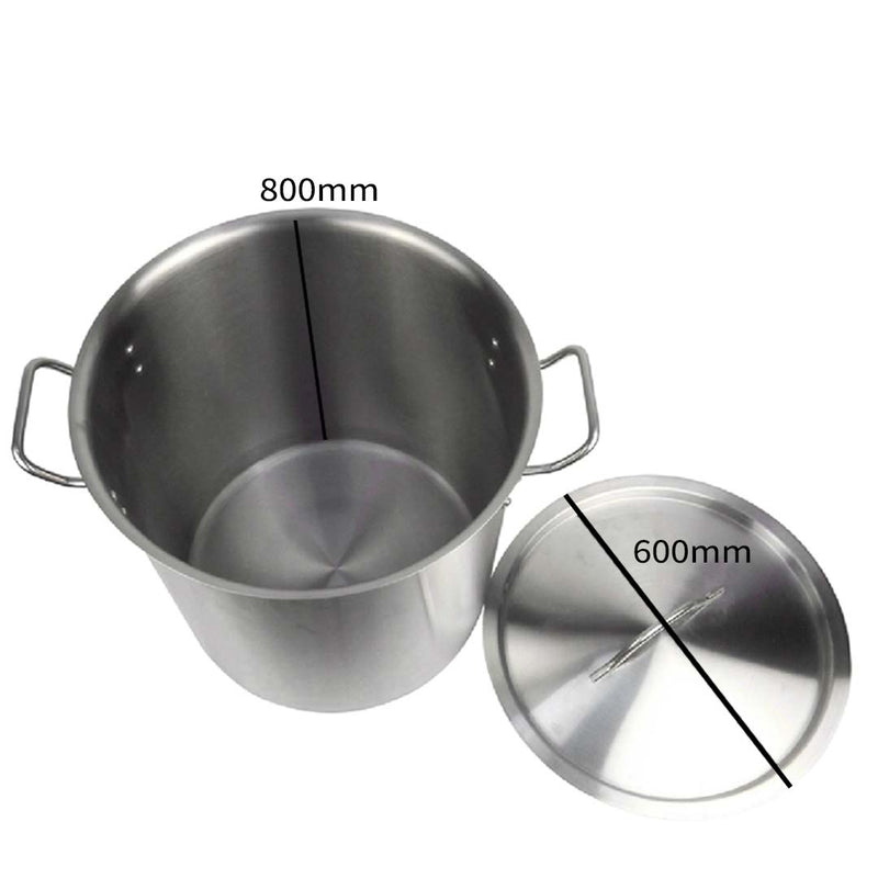 Stock Pot 225L Top Grade Thick Stainless Steel Stockpot 18/10 Without Lid