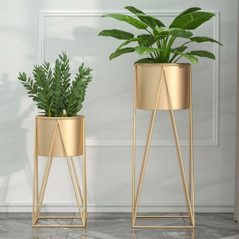 2X 70cm Gold Metal Plant Stand with Gold Flower Pot Holder Corner Shelving Rack Indoor Display