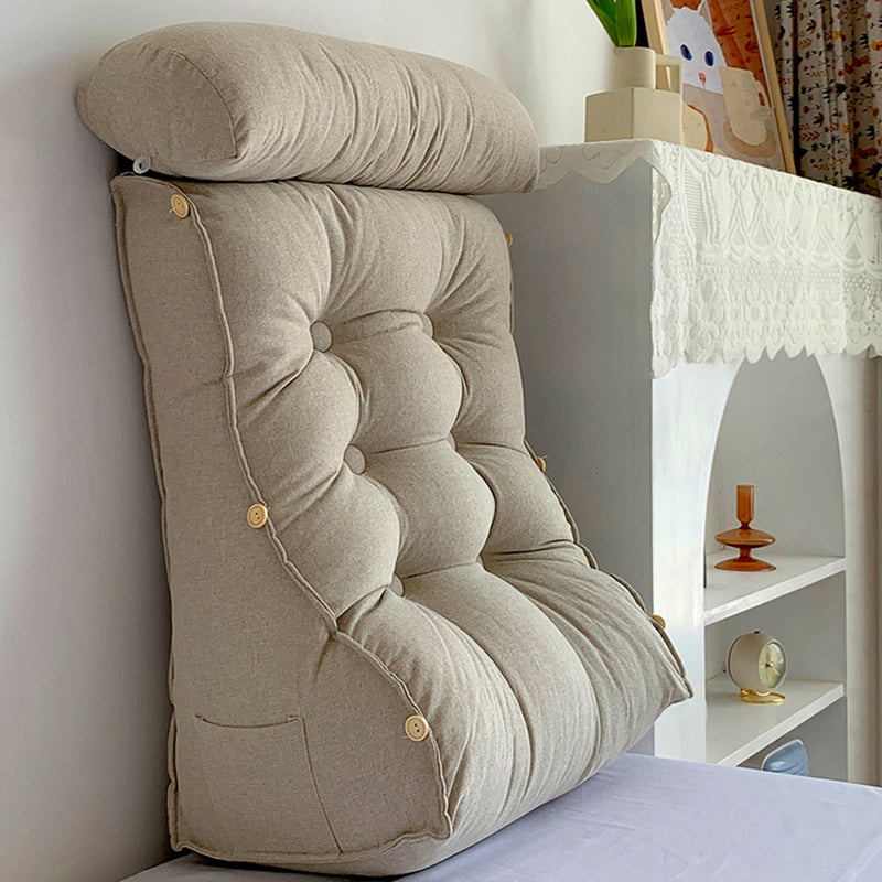 60cm White Triangular Wedge Lumbar Pillow Headboard Backrest Sofa Bed Cushion Home Decor