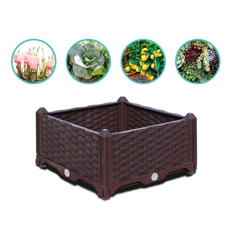 2X 160cm Raised Planter Box Vegetable Herb Flower Outdoor Plastic Plants Garden Bed with Legs