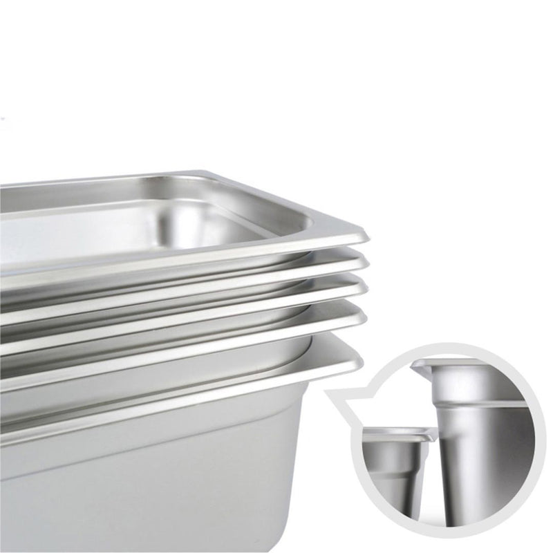 Gastronorm GN Pan Full Size 1/3 GN Pan 15cm Deep Stainless Steel Tray With Lid