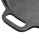 2X Cast Iron 35cm Frying Pan Skillet Coating Steak Sizzle Platter