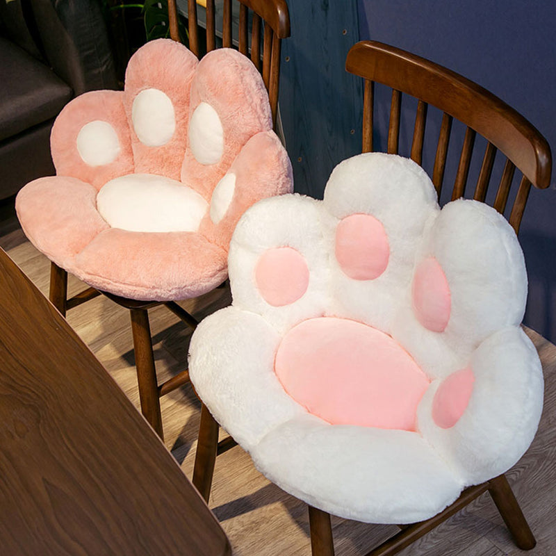 2X 70cm White Paw Shape Cushion Warm Lazy Sofa Decorative Pillow Backseat Plush Mat Home Decor