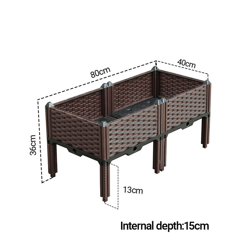 80cm Raised Planter Box Vegetable Herb Flower Outdoor Plastic Plants Garden Bed with Legs