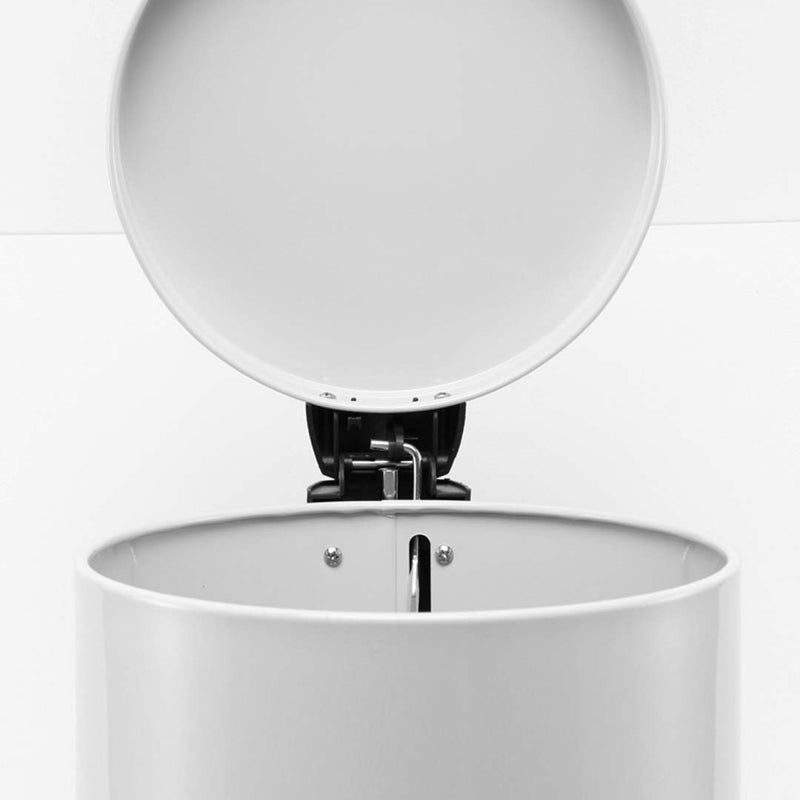 Foot Pedal Stainless Steel Rubbish Recycling Garbage Waste Trash Bin Round 12L White