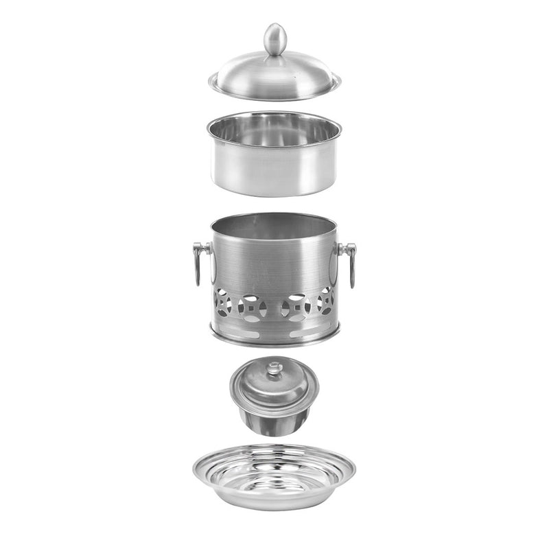 Stainless Steel Mini Asian Buffet Hot Pot Single Person Shabu Alcohol Stove Burner with Lid