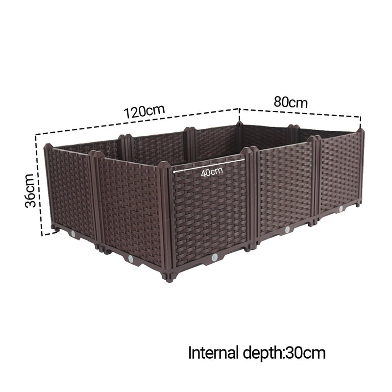 120cm Raised Planter Box Vegetable Herb Flower Outdoor Plastic Plants Garden Bed Deepen