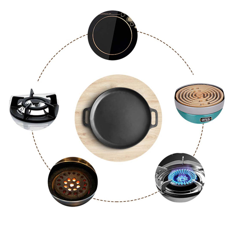 Electric Smart Induction Cooktop and 30cm Cast Iron Frying Pan Skillet Sizzle Platter