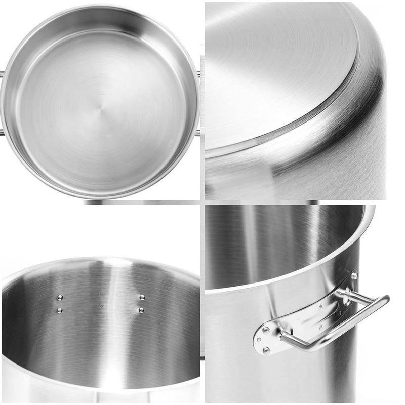 Stock Pot 58L Top Grade Thick Stainless Steel Stockpot 18/10 Without Lid