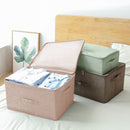Beige Large Portable Double Zipper Storage Box Moisture Proof Clothes Basket Foldable Home Organiser