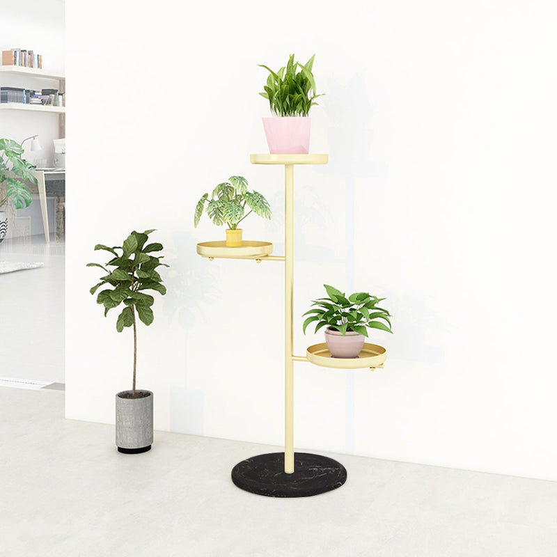 3 Tier Gold Round Plant Stand Flowerpot Tray Display Living Room Balcony Metal Decorative Shelf