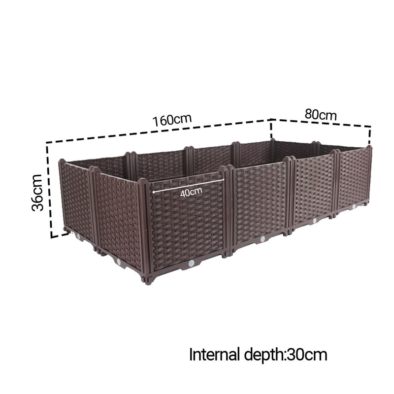 160cm Raised Planter Box Vegetable Herb Flower Outdoor Plastic Plants Garden Bed Deepen