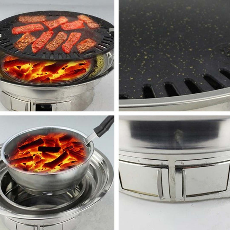 BBQ Grill Stainless Steel Portable Smokeless Charcoal Grill Home Outdoor Camping