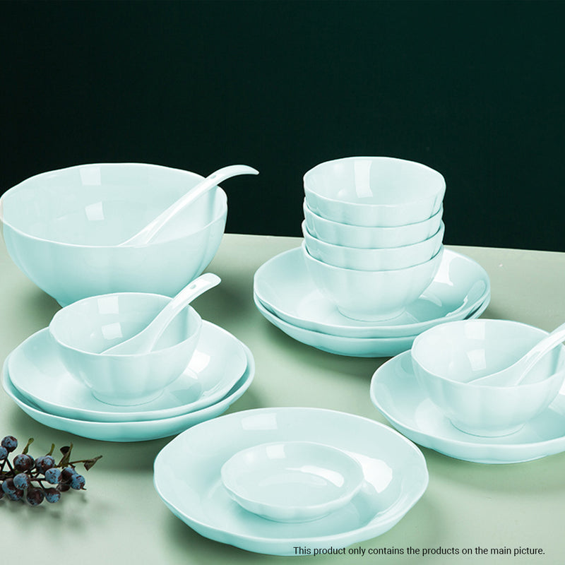 Light Blue Japanese Style Ceramic Dinnerware Crockery Soup Bowl Plate Server Kitchen Home Decor Set of 9