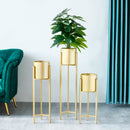 90cm Gold Metal Plant Stand with Flower Pot Holder Corner Shelving Rack Indoor Display