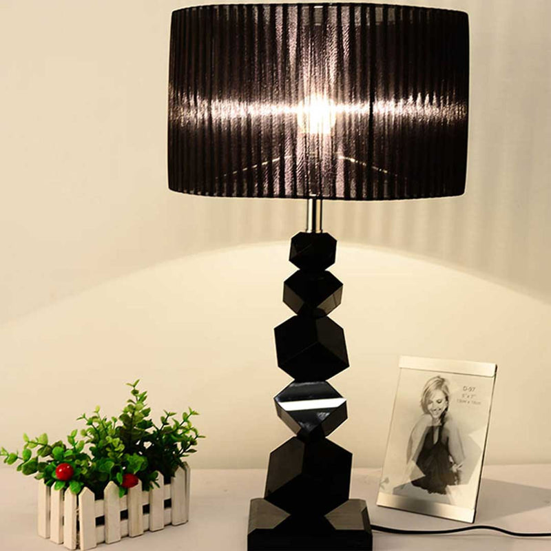2X 60cm Black Table Lamp with Dark Shade LED Desk Lamp