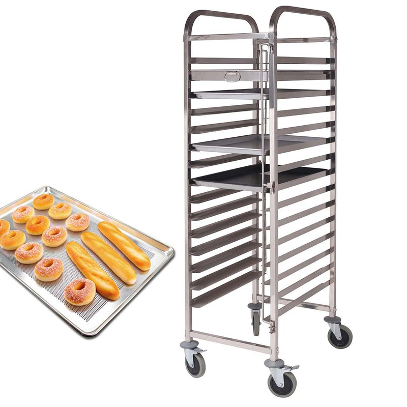 Gastronorm Trolley 15 Tier Stainless Steel Cake Bakery Trolley Suits 60*40cm Tray