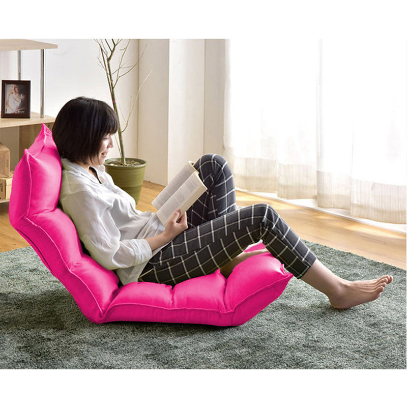 Foldable Tatami Floor Sofa Bed Meditation Lounge Chair Recliner Lazy Couch Pink