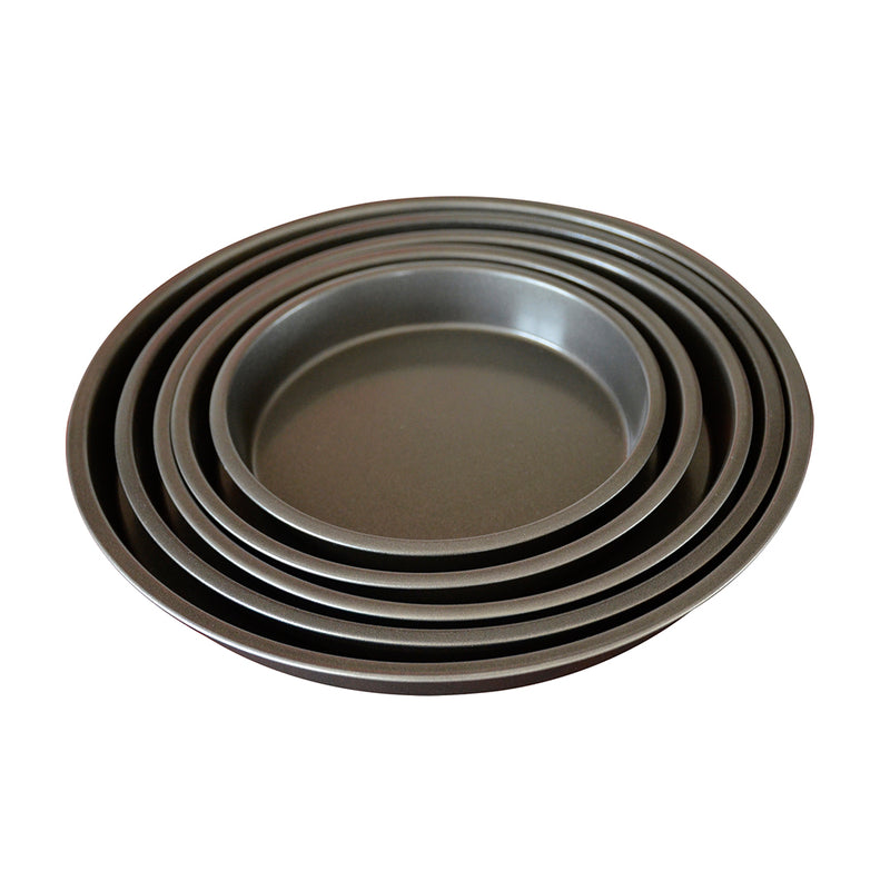 2X 8-inch Round Black Steel Non-stick Pizza Tray Oven Baking Plate Pan