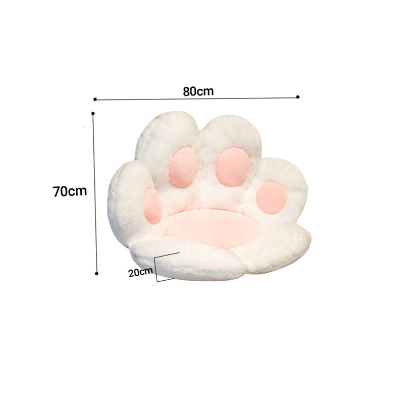 White Paw Shape Cushion Warm Lazy Sofa Decorative Pillow Backseat Plush Mat Home Decor