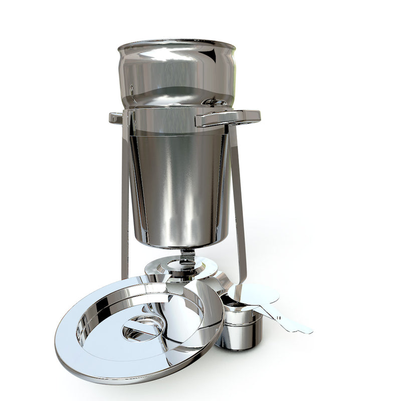 7L Round Stainless Steel Soup Warmer Marmite Chafer Full Size Catering Chafing Dish