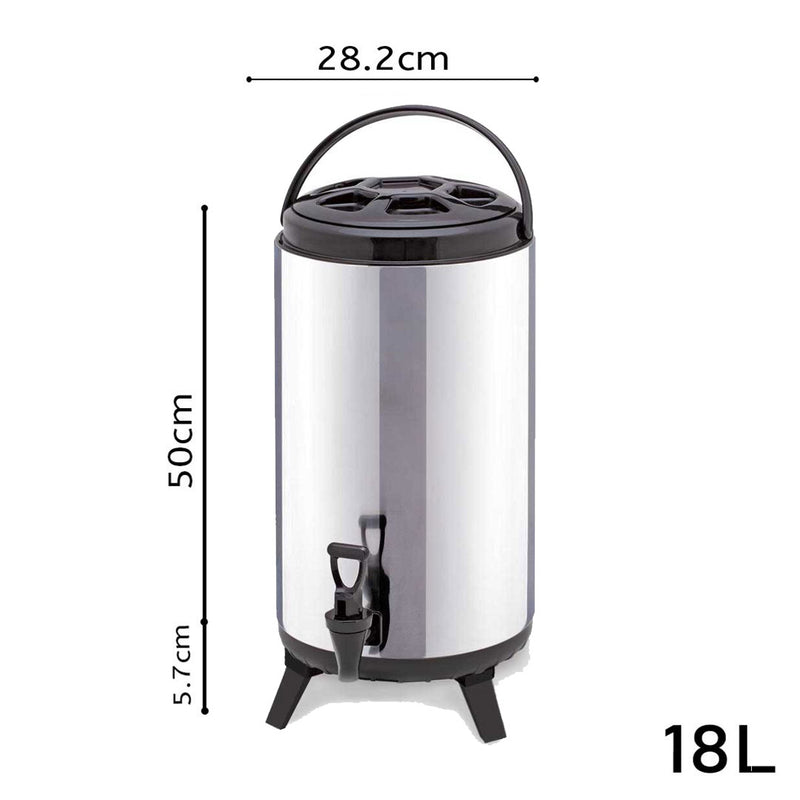 18L Portable Insulated Cold/Heat Coffee Tea Beer Barrel Brew Pot With Dispenser