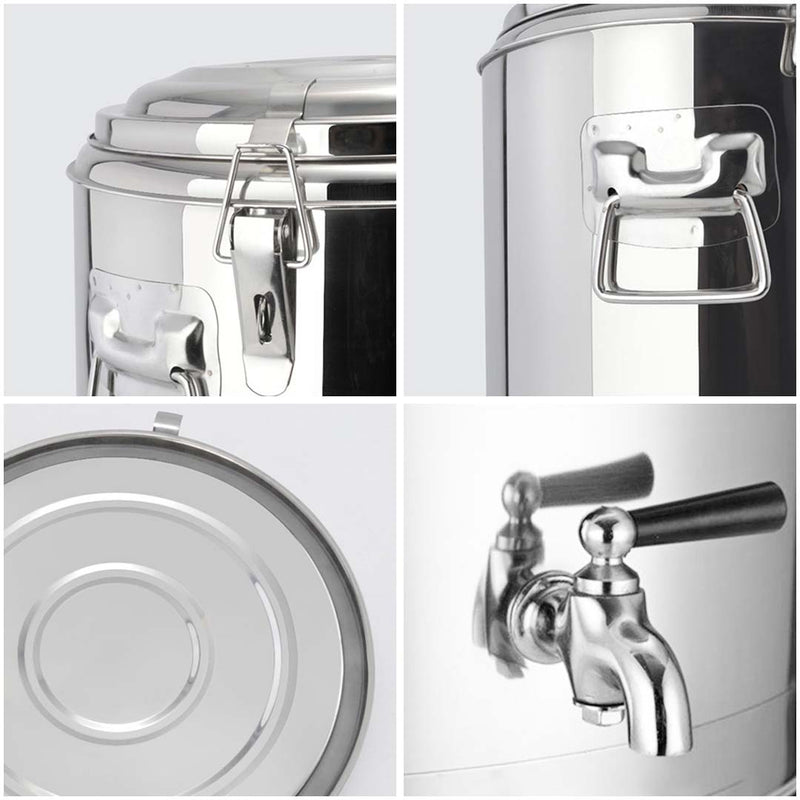 22L Stainless Steel Insulated Stock Pot Dispenser Hot & Cold Beverage Container With Tap