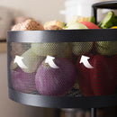 2 Tier Steel Round Rotating Kitchen Cart Multi-Functional Shelves Portable Storage Organizer with Wheels