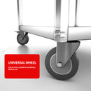 120cm Commercial Catering Kitchen Stainless Steel Prep Work Bench Table with Backsplash and Caster Wheels