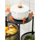 4 Tier Steel Round Rotating Kitchen Cart Multi-Functional Shelves Portable Storage Organizer with Wheels